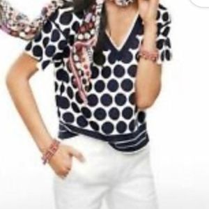 Cabi polka dot volley reversible pullover short sleeve sweater